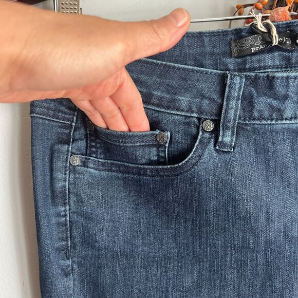 prAna Womens KARA Low Rise Narrow Leg Fitted Jeans Sz 10 in INDIGO - Picture 4 of 10